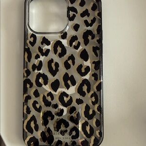 Kate Spade Leopard Print Phone Case - Black and Brown